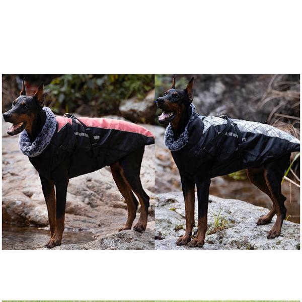 Klassisk grå hunde vinterfrakke XXXL