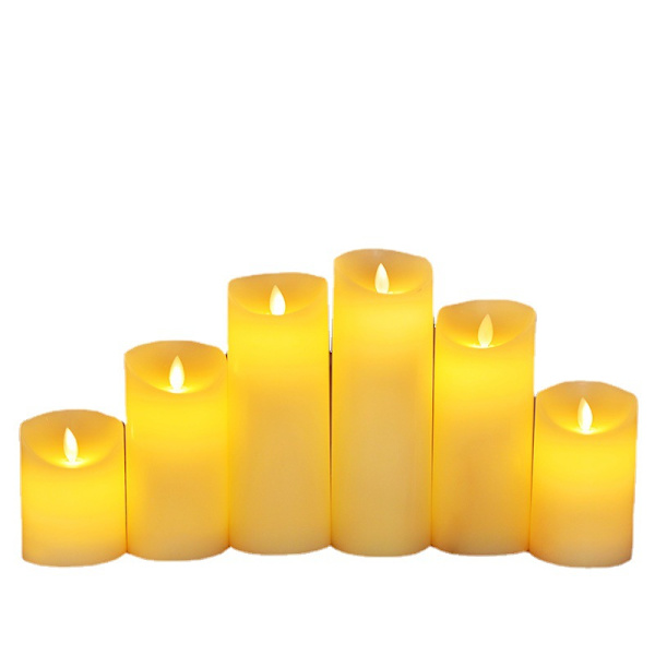 LED-stearinljus, flamfri flimrande med fjärrkontroll S