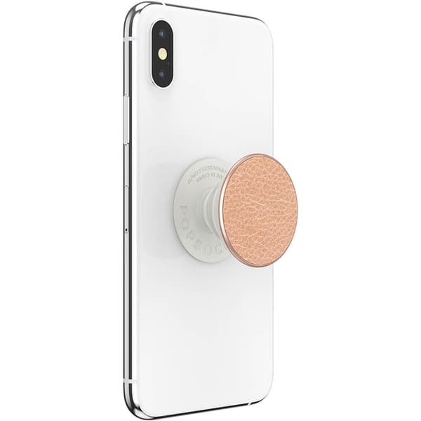 POPSOCKETS Pebbled Vegan Leather Rose Gold Avtagbart Grip med Ställfunktion Premium