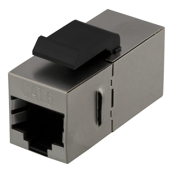 Cat6 Keystone coupler, shielded, 2xRJ45, plastic, 180, metal