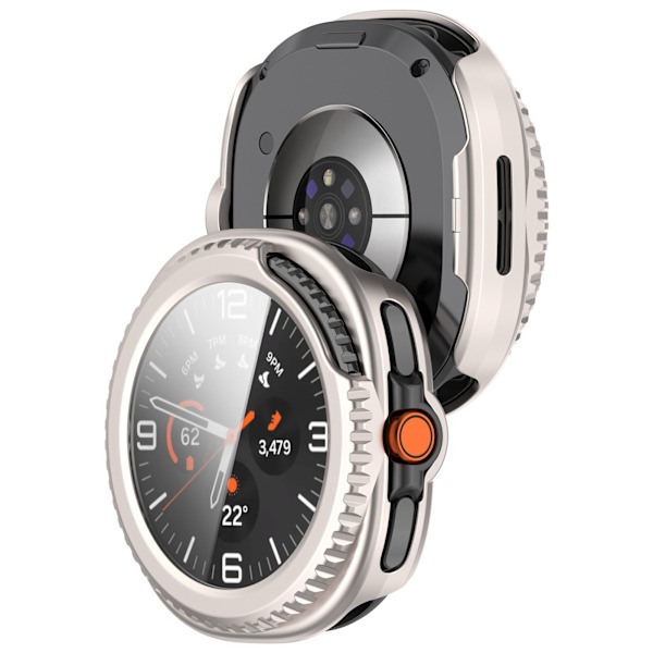 Stilfuldt etui til Samsung Watch Ultra2 & Watch8 Classic Guld