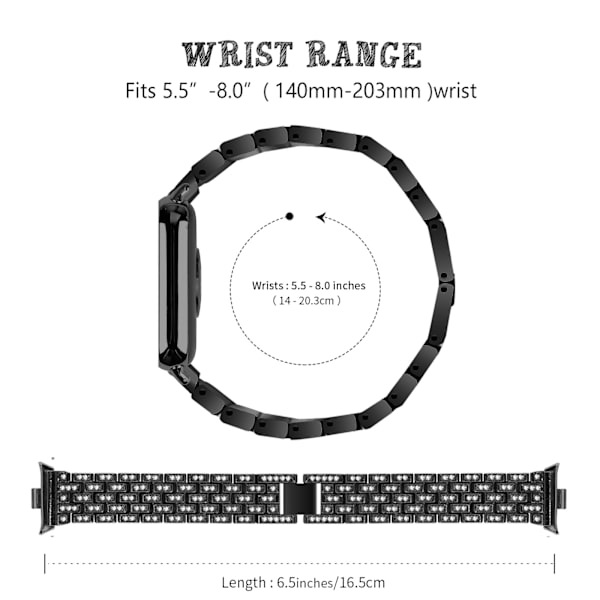 Klockarmband i Rostfritt Stål för Xiaomi 8 Pro Svart