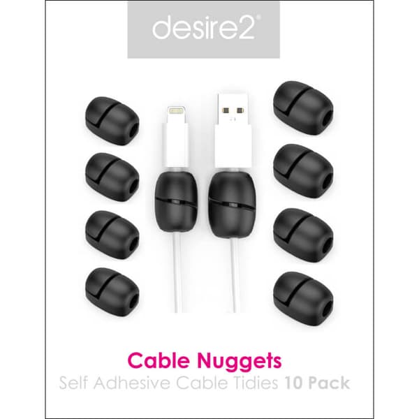 Cable Nuggetin kaapelipidikkeet x10 Musta