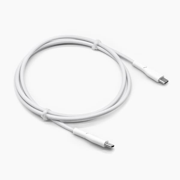 Hurtigopladningskabel Dobbelt Han Type-C Datakabel 60W White White