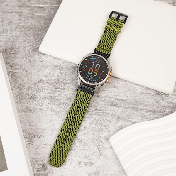 Snabbfäste Väv Nylon Canvas Klockarmband för Garmin 22 mm