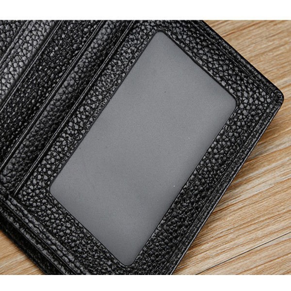 Plånbok med id-ficka Äkta Läder Svart Vertikal typ Vertikal typ