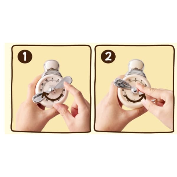 Köks-timer mekanisk batterifri timer för matlagning och studier med magnetisk kylskåpsfäste, exakt visuell nedräkning och kompakt plastdesign Beige Beige