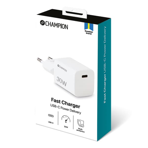 Oplader 30W PD Hvid