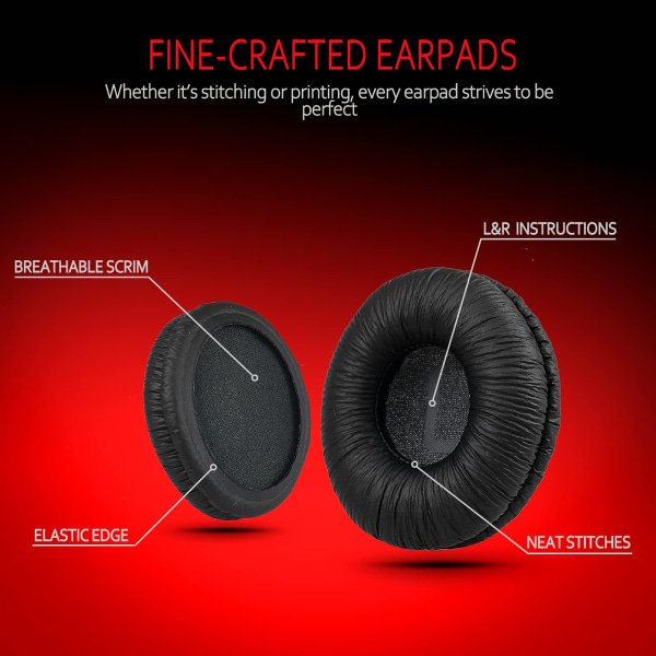 Öronkuddar för JBL T450BT/T500BT/Tune 600BTNC Läder Hörlurar Reservkuddar Svart JBL T450BT/T500BT/Tune 600BTNC Svart
