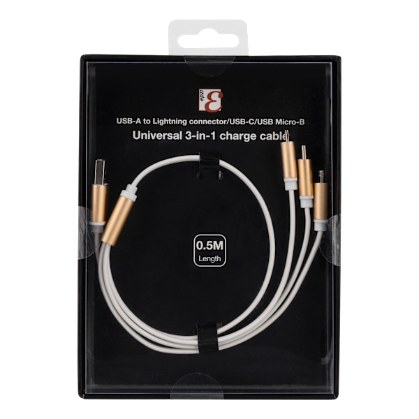 MultiCharger USBC Lightning Micro USB USBA 50cm white