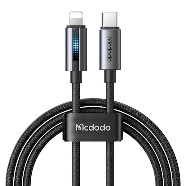 Mcdodo CA-5710 USB-C till Lightning-kabel med 36W blinkande ljus 1,2m (svart)
