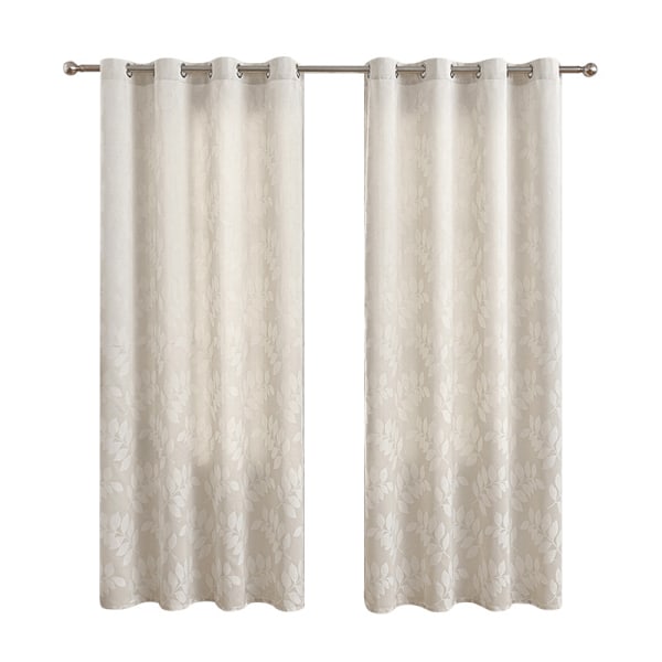 Elegant blad Jacquard mörkläggningsgardin för sovrum D