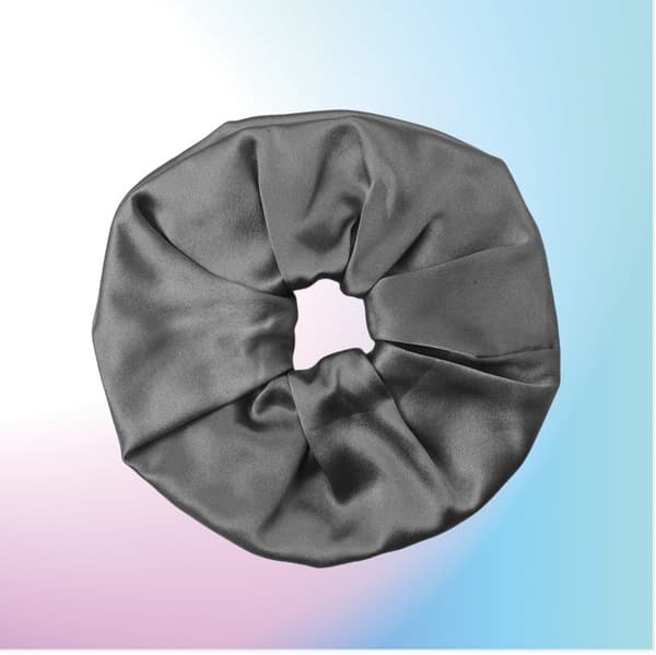 19 Momme 9cm Silke Hår Scrunchie - Blidt Hårtilbehør Grey Grey