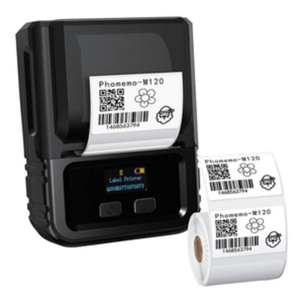 Phomemo M120 bærbar etiketprinter (sort)