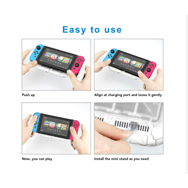 Nintendo Switch -kantolaukkusetti, jossa pitojalusta ja pelimodulikotelo