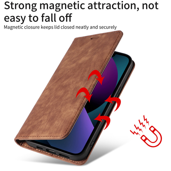 Magnetisk lædercover til Google Pixel 8 Pro Brun