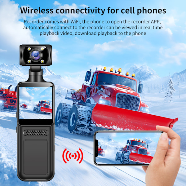 High-Definition Clip-On Body Camera M12 Direkte Optagelse