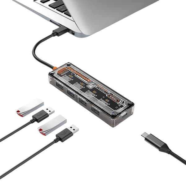Dockningsstation: Kompakt och kraftfull USB-hubb