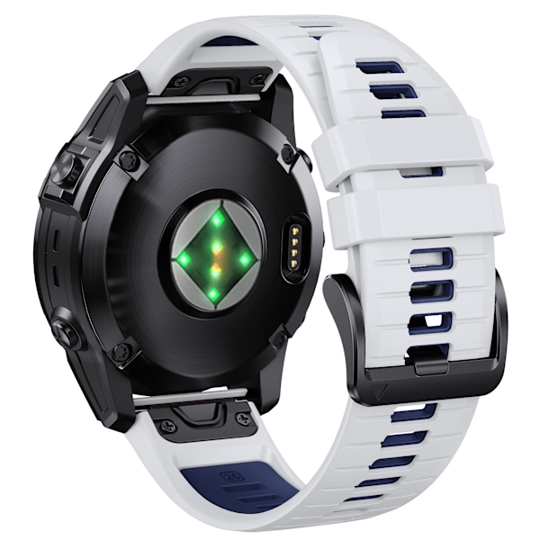 Stilfuld Quick Release Rem til Garmin Fenix 7X Pro White + Blue White + Blue