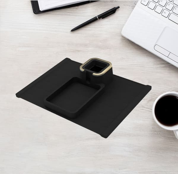 Silikone Sofabakke: Drikke- og Snackbakke Black Black