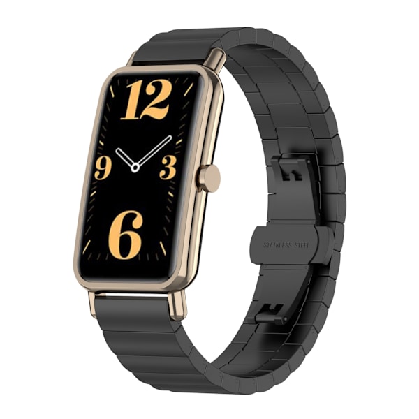 Rose guld rustfrit stål urrem til Huawei Watch Fit Mini Sort
