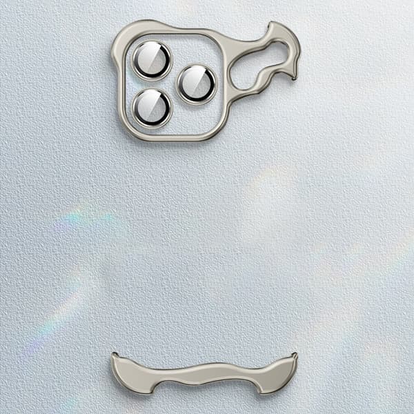 Unikt metallramsfodral + linsskydd för iPhone 15