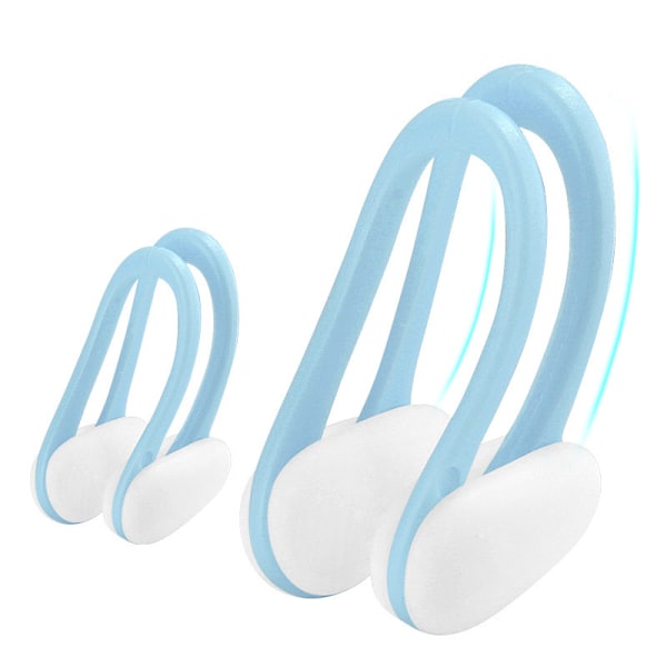 Anti-Slip Dual-Bar Nose Clip för simning Blå