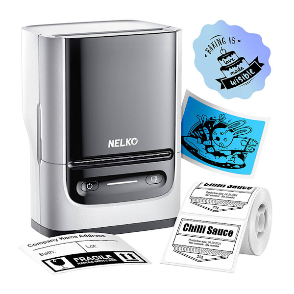 Nelko PM220 termisk etiketprinter (hvid)