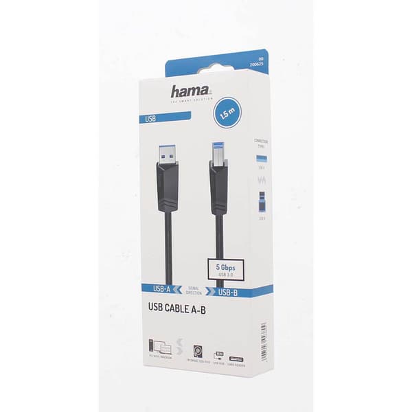 Kabel USB 3.0 5 Gbit/s 1.5m Sort