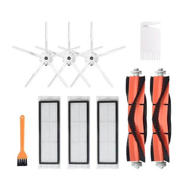 INF Reservdelssats för Mi Roborock S6/ S5/ E2/ E35 robotdammsugare 10 delar, 3 × 5-armars sidoborste, 3 × filter, 2 × ru