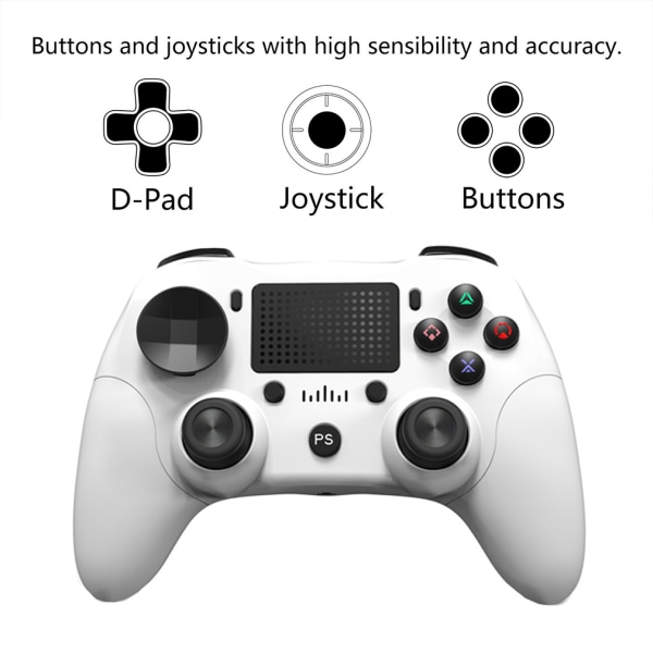 Trådløs 6-akset controller til PS4 - Hvid