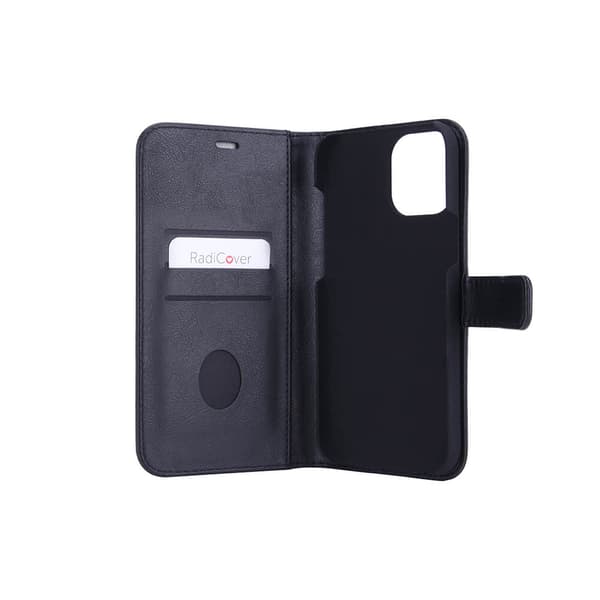 Lompakko iPhone 12 Pro Max Säteilysuojattu Flipcover RFID Musta