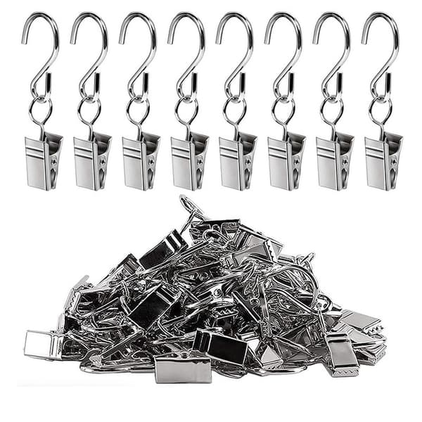 Gardinclips med S-kroge 20-pak Silver Silver