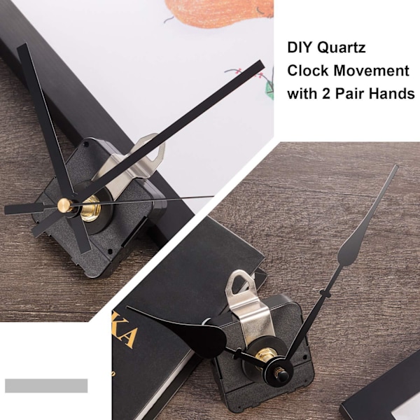 High Torque I Shaft Clock Movement with Hands - Black