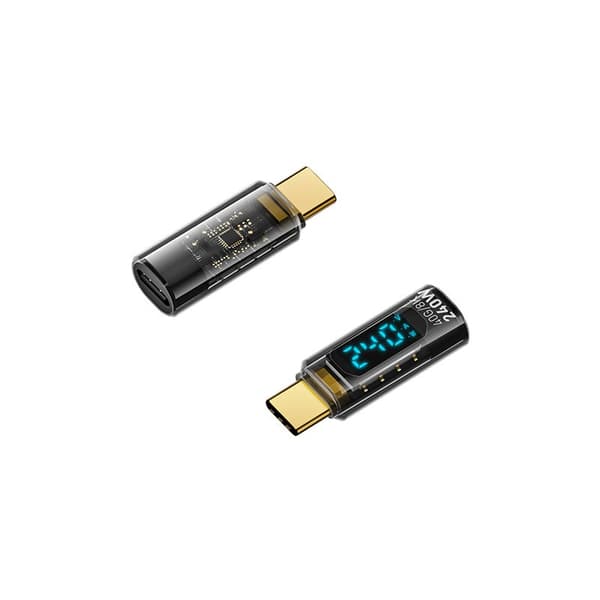 240W USB-C Hun til USB-C Han Adapter med Digital Display - 2 stk
