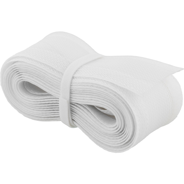 Nylon cable wrap, hook and loop fastener, 1.8m, white