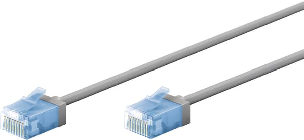 Ultra-fleksibelt netværkskabel CAT 6A, slim, U/UTP, grå