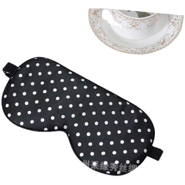Silke sovemaske til kvinder og mænd, 100 % Mulberry Silk øjenmaske Sort