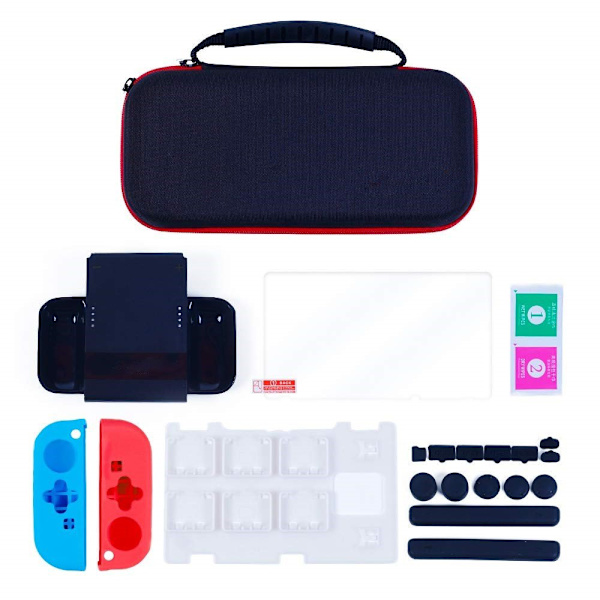 Nintendo Switch -yhteensopiva suojakotelo lisävarusteineen
