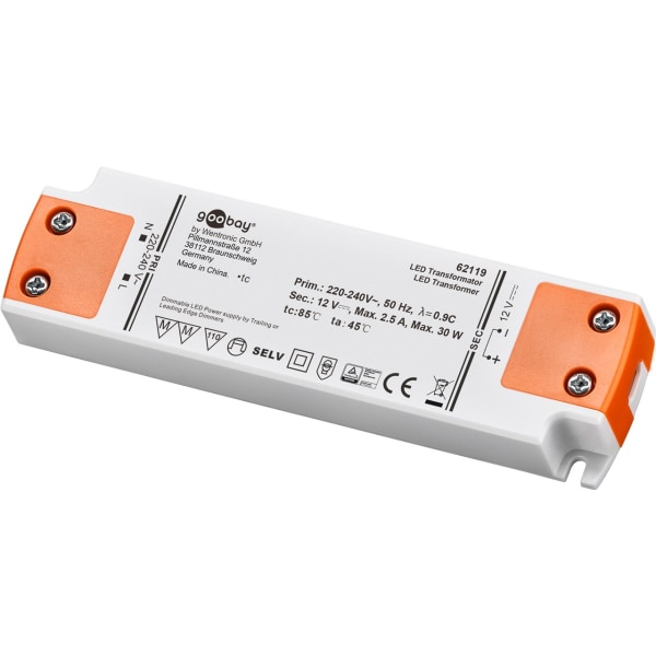 LED-transformator 12 V (DC) (DC), 30 W