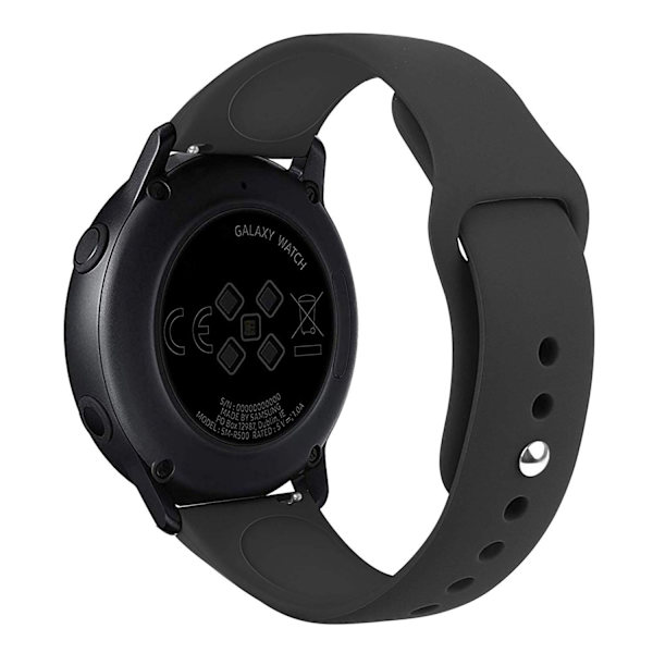 Silikonarmband för Samsung Galaxy Watch Active Svart 22 mm