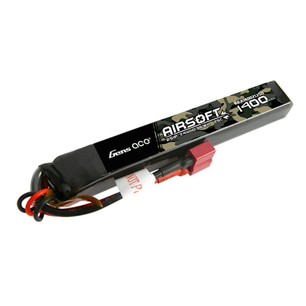 Gens ace 25C 1400mAh 2S1P 7,4V Airsoft Gun Lipo-batteri med T-stik