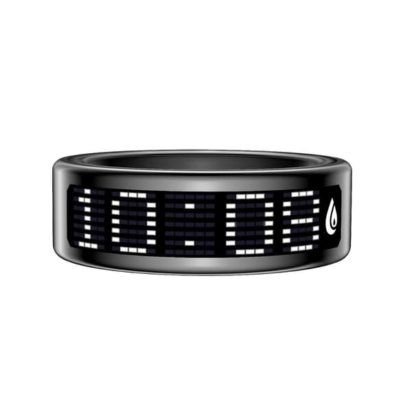 Smart Ring med Display och Laddningsfodral - Spåra Träning & Hälsa Black 9 Black 9