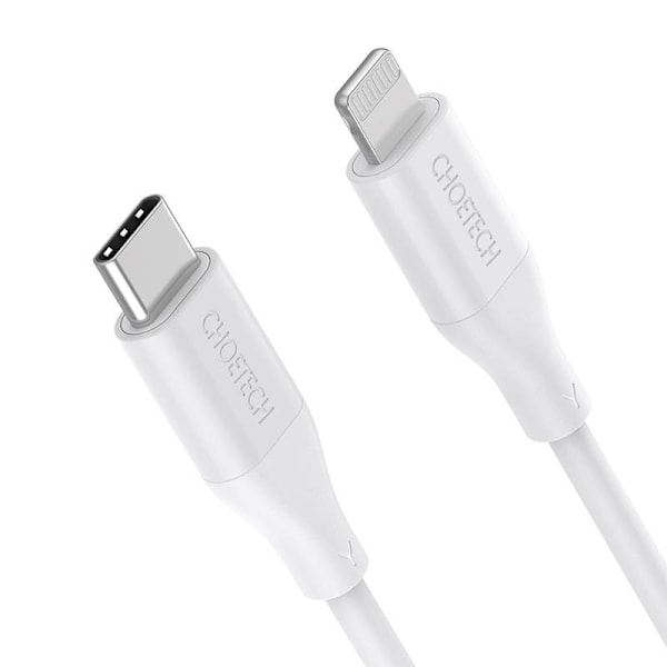 Kaapeli Choetech IP0040 USB-C Lightning PD18/30W 1,2m (valkoinen)