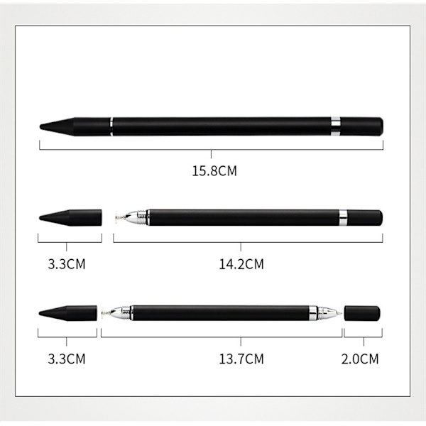 2 in 1 Stylus-kynä kirjoitustoiminnolla Valkoinen 1-pakkaus