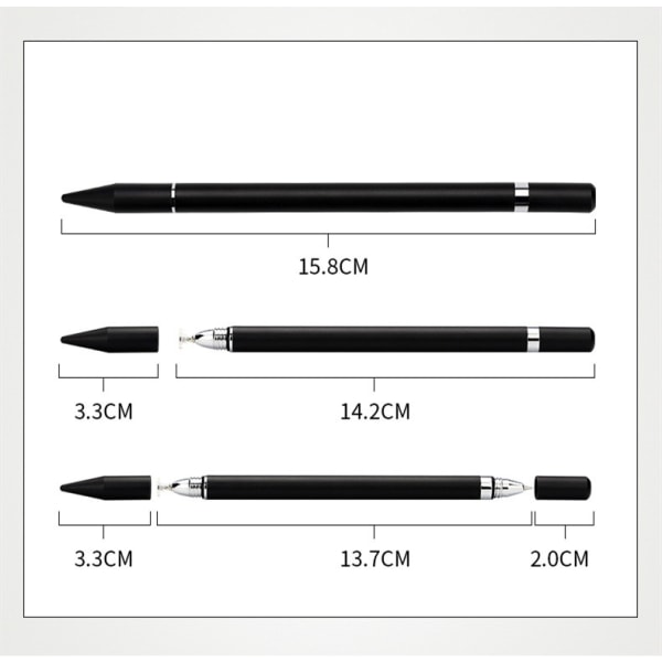 INF 2 in 1 Stylus-kynä kirjoitustoiminnolla Valkoinen 1-pakkaus