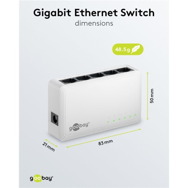 5-port Gigabit Ethernet netværksswitch