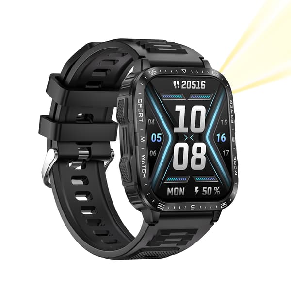 Smartwatch med puls-, blodtryks- og iltmåling Black Black