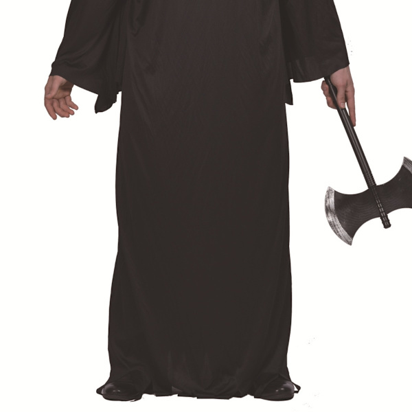 Cosplay kappe med hætte i sort, polyester one size - fuldlængde kappe til cosplay, scene og temafester