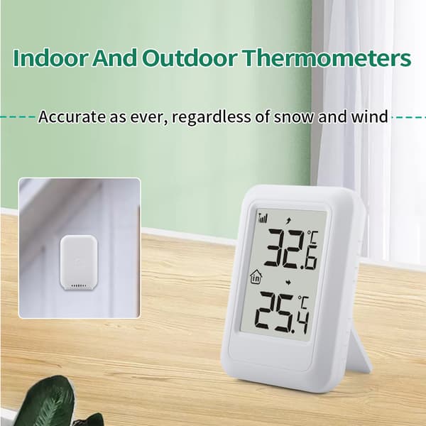 TS-FT0401 Inomhus Utomhus Termometer med Trådlös Sensor